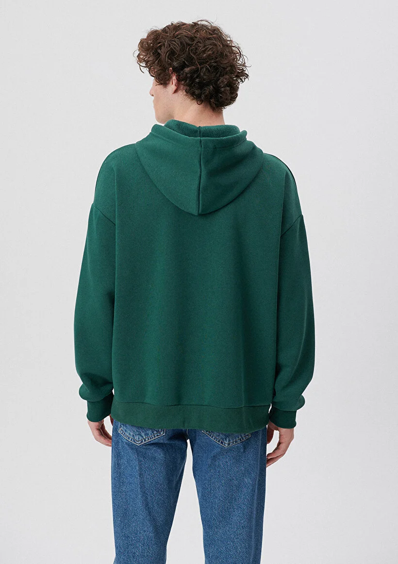 Pranga Erkek Zümrüt Yeşili M067149-71874 Kapişonlu Sweatshirt - SWT.ERK.202