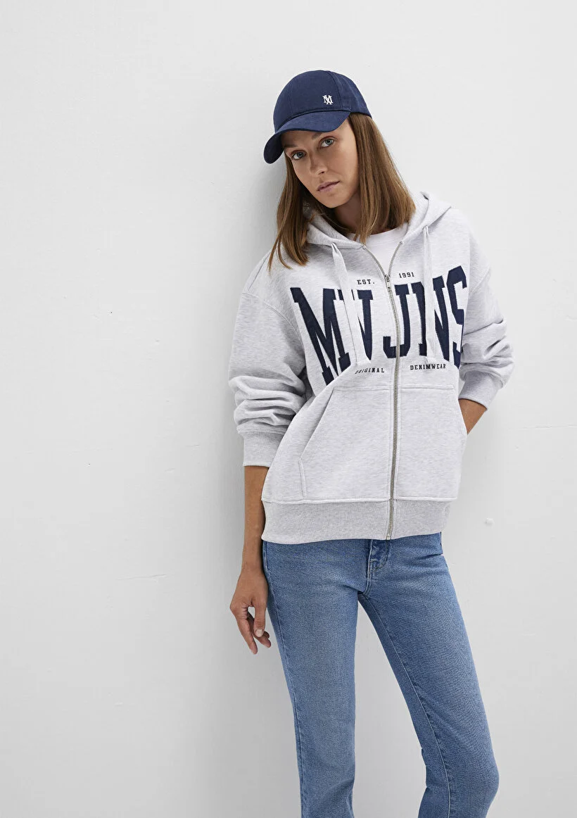 Pranga Kadın Açık Gri M1s10421-80196 Fermuarlı Sweatshirt - SWT.KD.0282