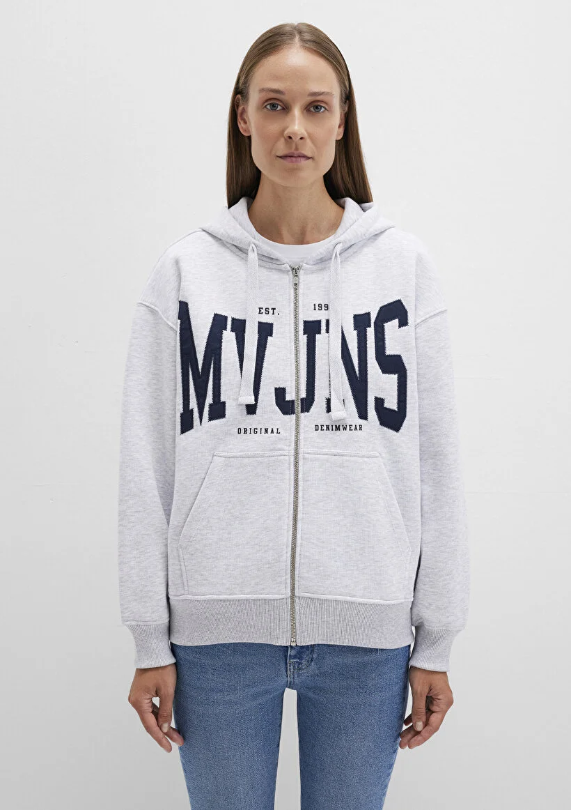 Pranga Kadın Açık Gri M1s10421-80196 Fermuarlı Sweatshirt - SWT.KD.0282