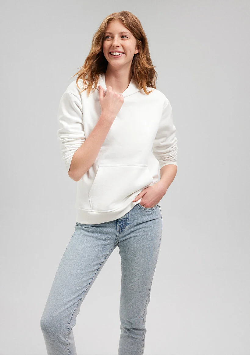 Pranga Kadın Ekru M167299-70057 Kapişonlu Sweatshirt - SWT.KD.0228