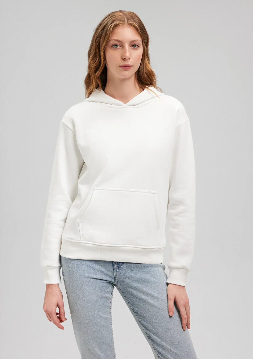 Pranga Kadın Ekru M167299-70057 Kapişonlu Sweatshirt - SWT.KD.0228