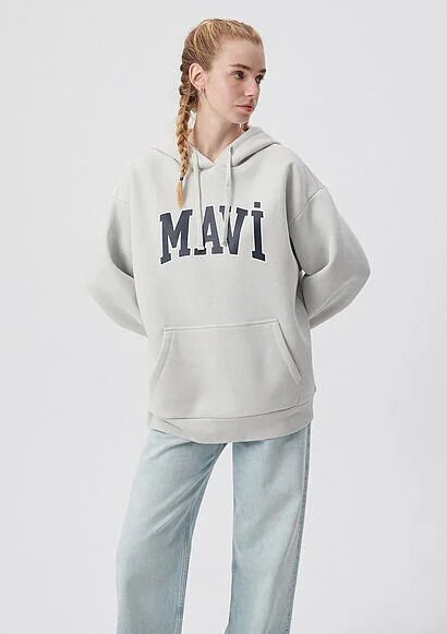 Pranga Kadın Gri M1600361-34322 Kapüşonlu Sweatshırt - SWT.KD.0157