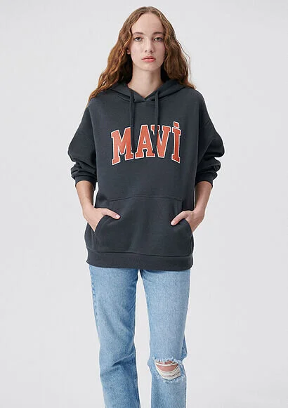 Pranga Kadın Gri M1600361-80106 Kapüşonlu Sweatshırt - SWT.KD.0161