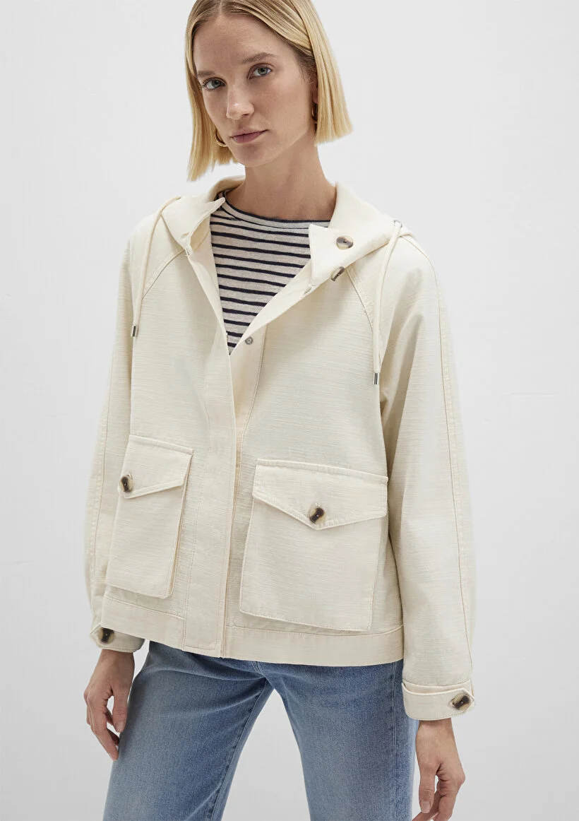 Pranga Kadın Krem M1110625-89513 Mevsimlik Mont - MNT.KD.0163