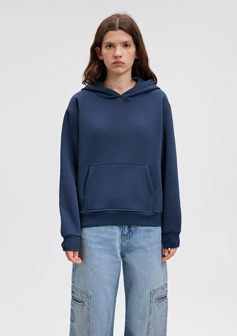 Pranga Kadın Lacivert Kapüşonlu Sweatshirt - SWT.KD.0113