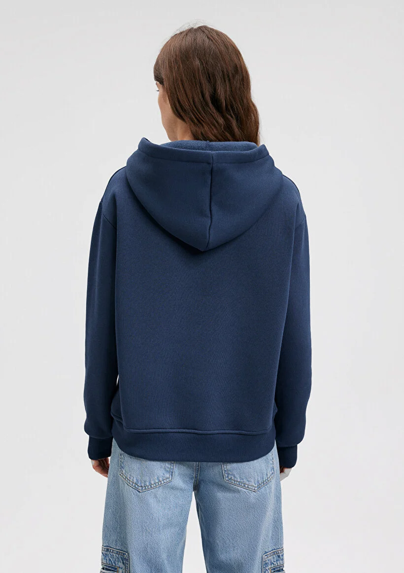 Pranga Kadın Lacivert Kapüşonlu Sweatshirt - SWT.KD.0113