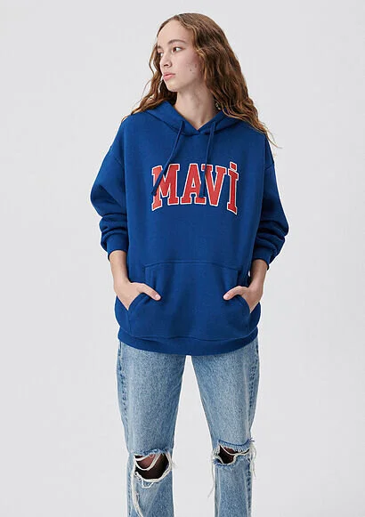 Pranga Kadın Lacivert M1600361-82625 Kapüşonlu Sweatshırt - SWT.KD.0158