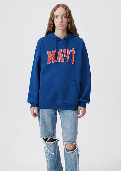 Pranga Kadın Lacivert M1600361-82625 Kapüşonlu Sweatshırt - SWT.KD.0158