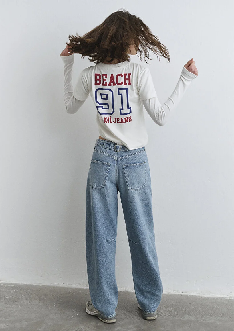 Pranga Kadın Mavi M1010938-89253 Lisa Mid Pantolon - PNT.KD.1267