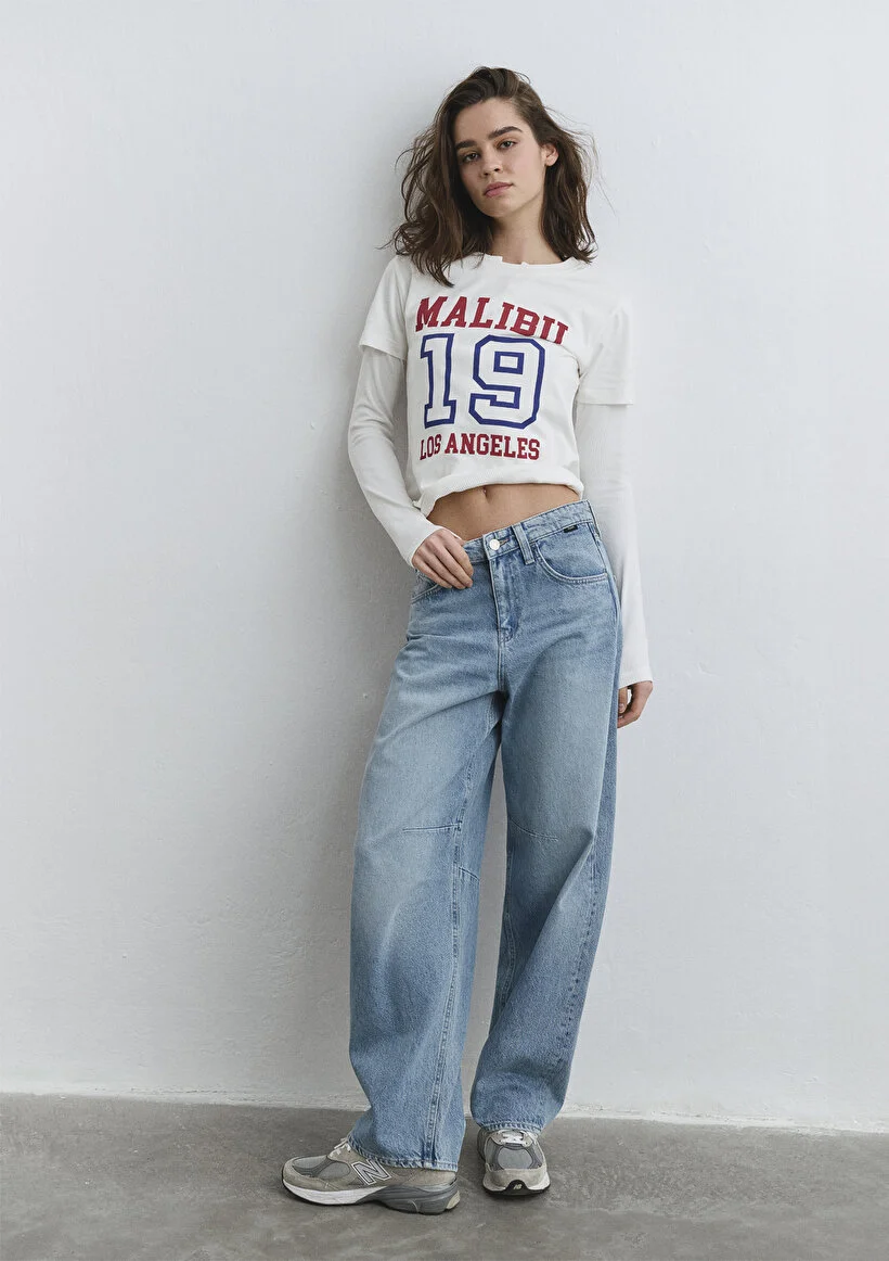 Pranga Kadın Mavi M1010938-89253 Lisa Mid Pantolon - PNT.KD.1267