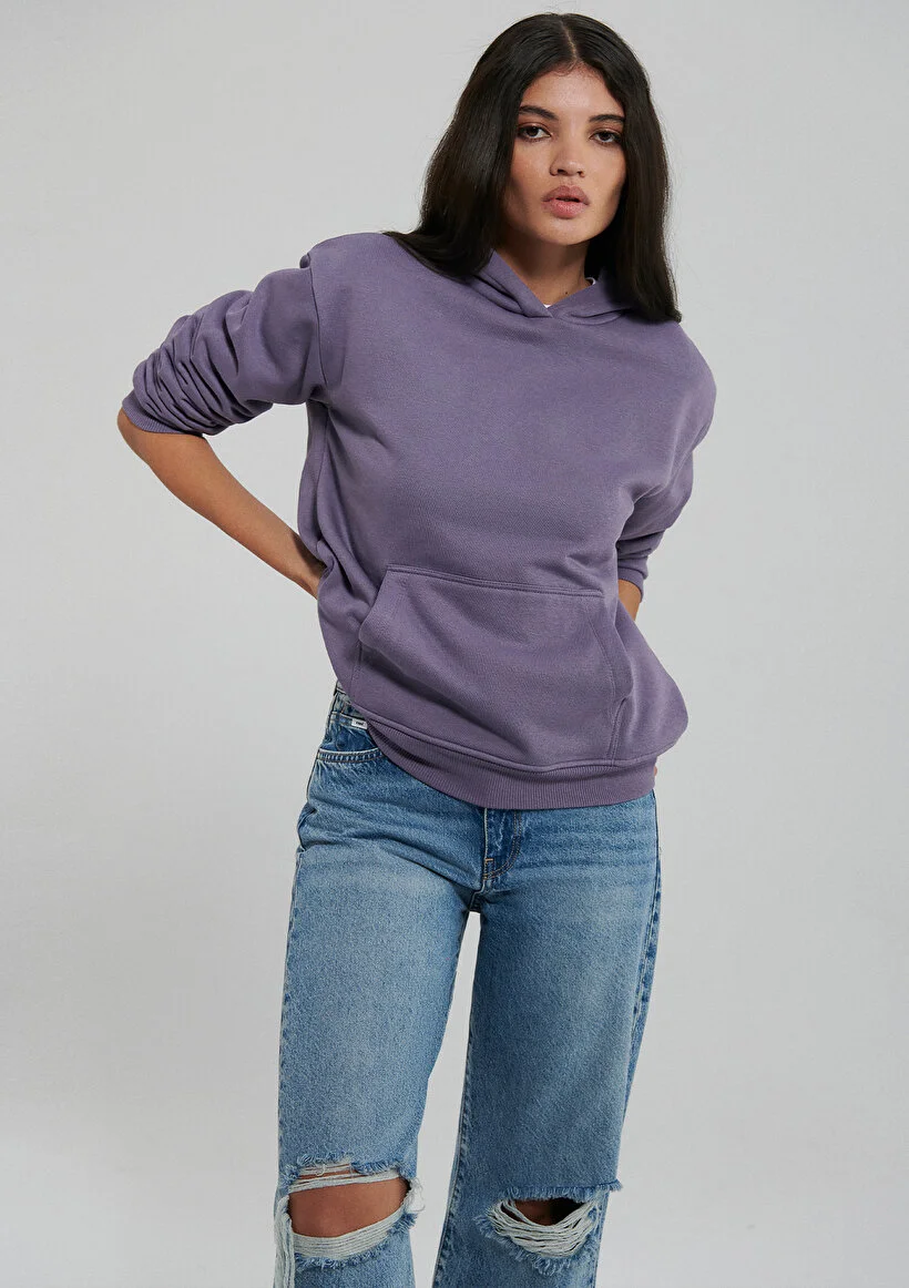 Pranga Kadın Mor M167299-70608 Kapişonlu Sweatshirt - SWT.KD.0229