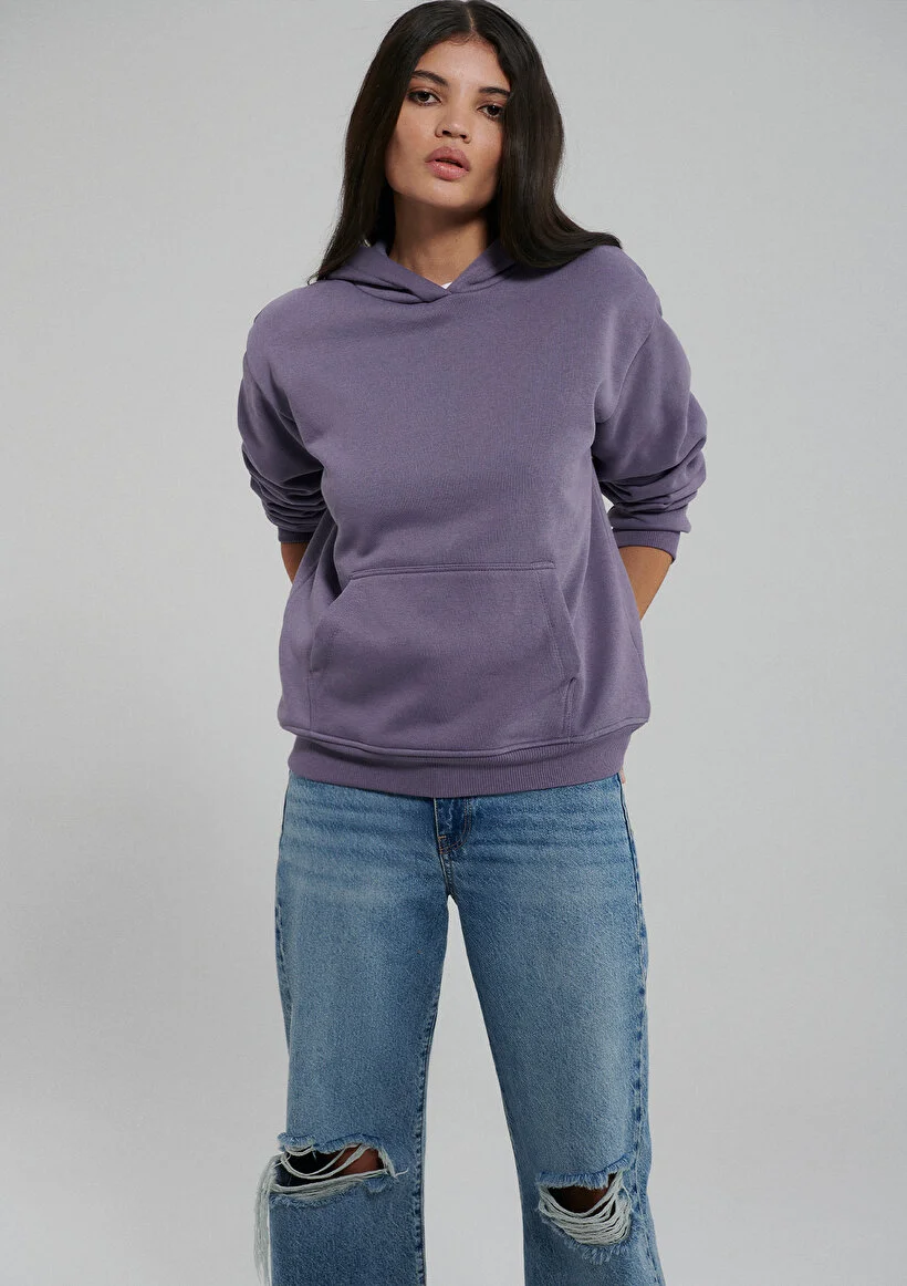 Pranga Kadın Mor M167299-70608 Kapişonlu Sweatshirt - SWT.KD.0229