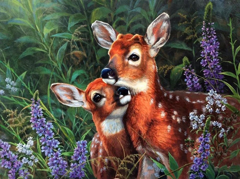 Bambi Alageyik Elmas Mozaik Tablo 55x40cm