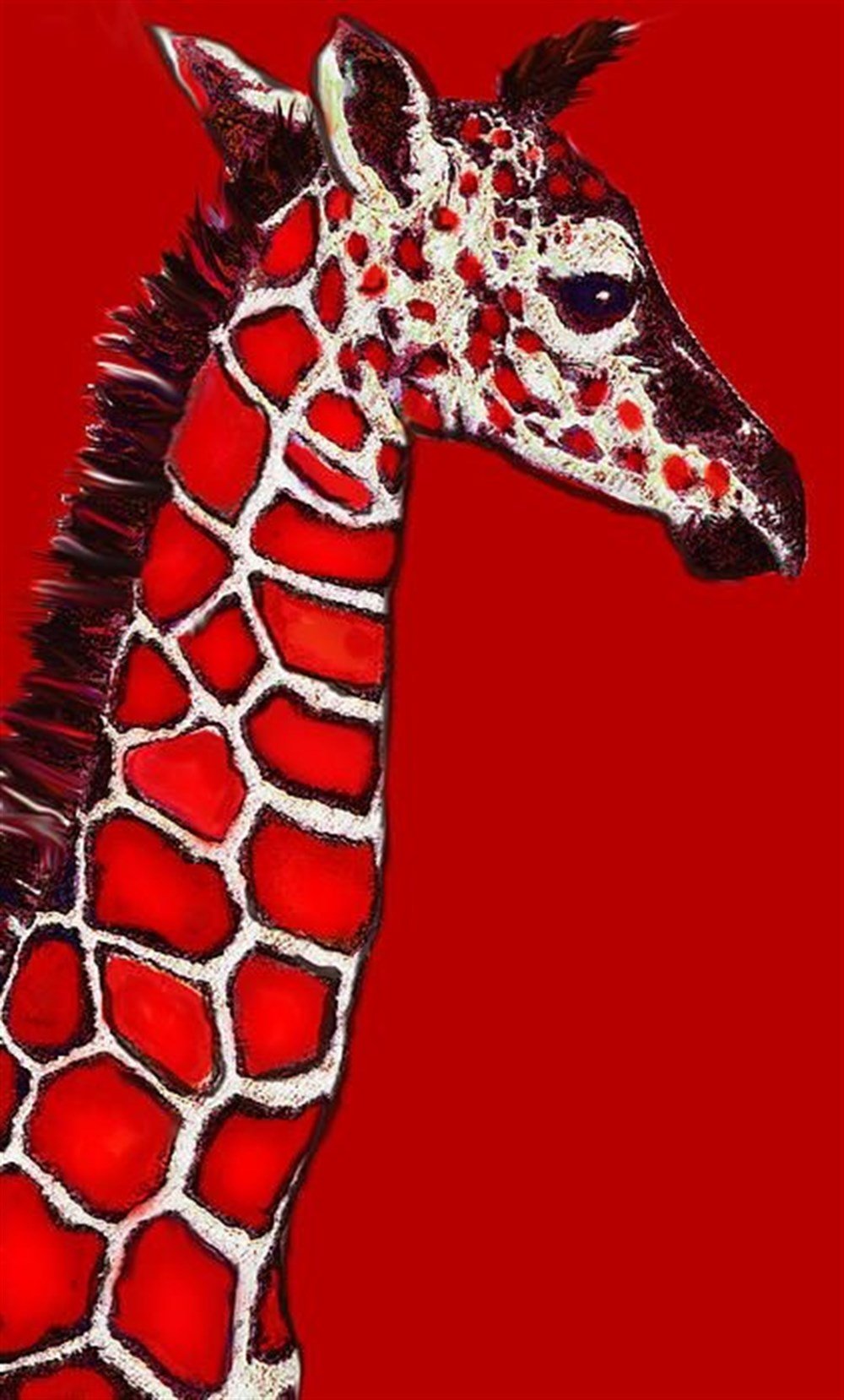 CANLILARMarcel Sanat Elmas Mozaik Tablo & Diamond Painting TurkeyM20173293Kırmızı Zürafa Elmas Mozaik Tablo 36x60cm