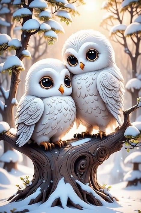 CANLIMarcel Sanat Elmas Mozaik Tablo & Diamond Painting TurkeyM20176711Sevimli Baykuşlar 33x51cm Marcel Sanat Elmas Mozaik Tablo