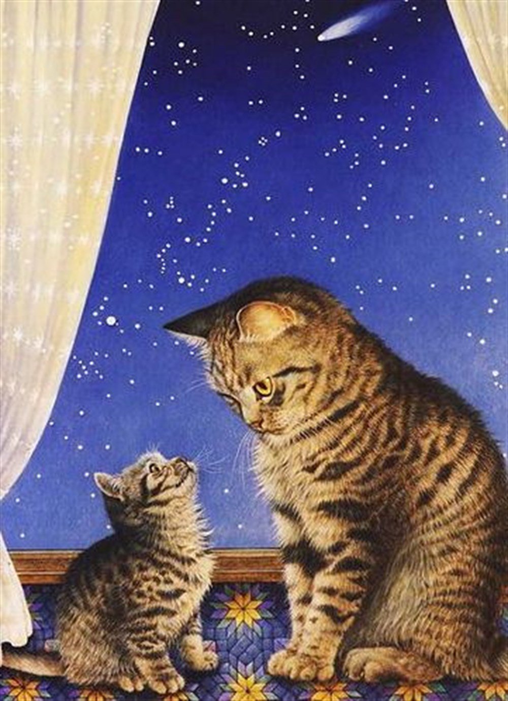 CANLIMarcel Sanat Elmas Mozaik Tablo & Diamond Painting TurkeyM20176548Gece İki Kedicik Marcel Sanat Elmas Mozaik Tablo 53X74cm