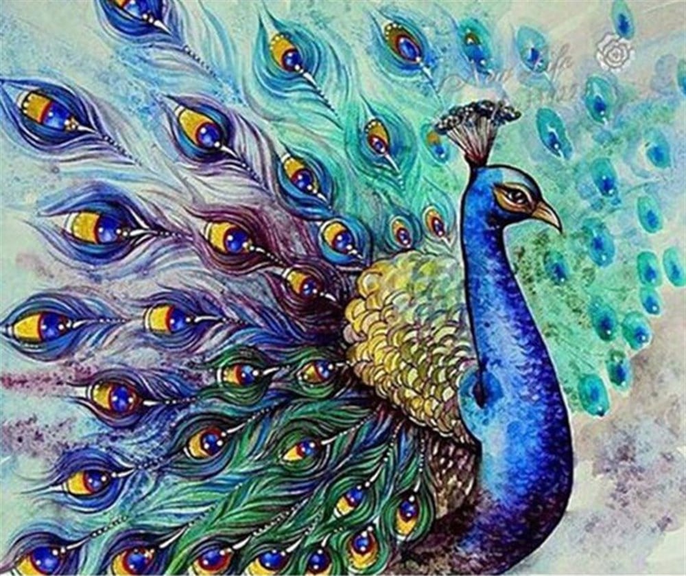 CANLIMarcel Sanat Elmas Mozaik Tablo & Diamond Painting TurkeyM20176079Güzel Tavus kuşu Marcel Sanat Elmas Mozaik Tablo 76x64cm