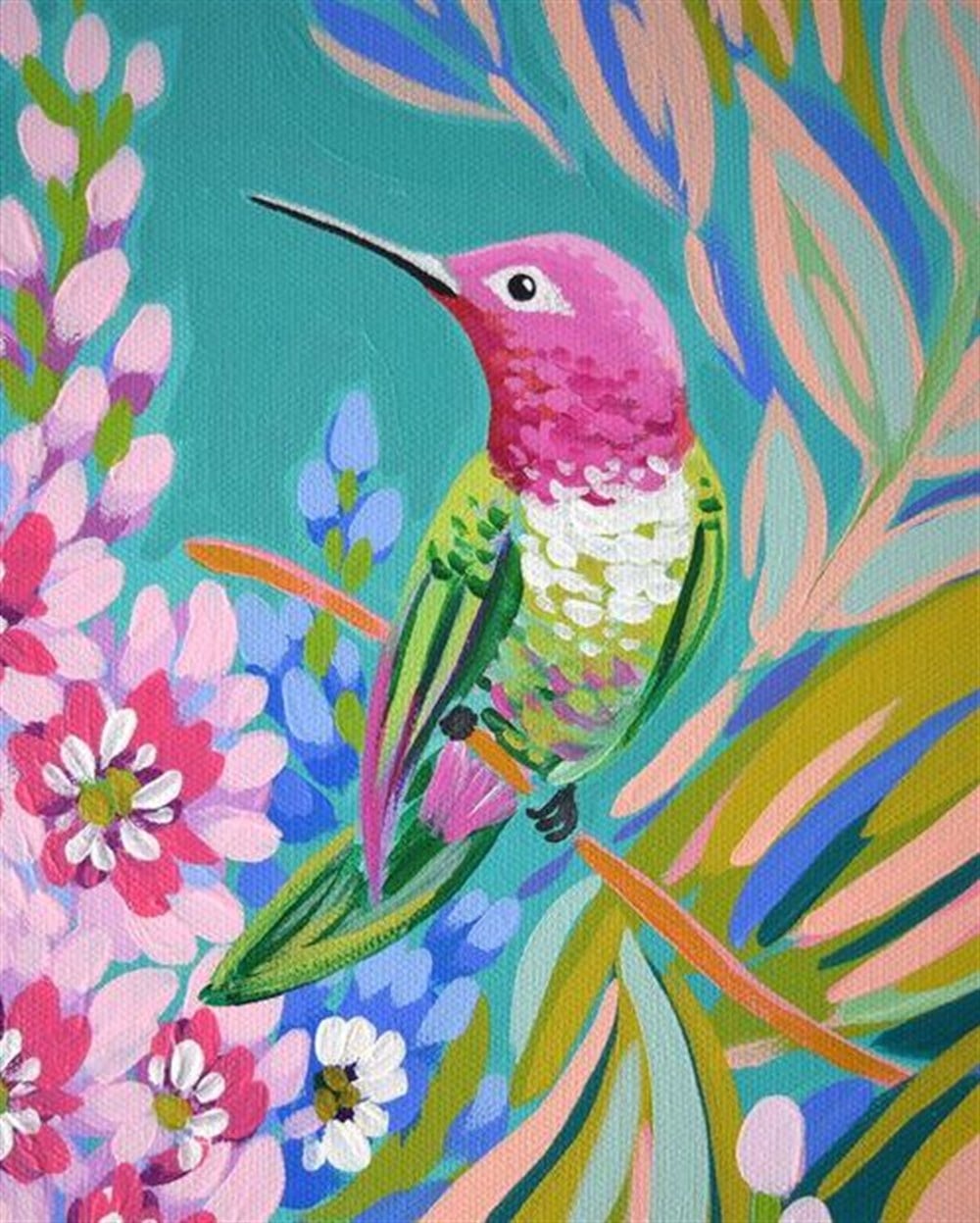 CANLIMarcel Sanat Elmas Mozaik Tablo & Diamond Painting TurkeyM20176363Minik Sinek kuşu Marcel Sanat Elmas Mozaik Tablo 41X51cm