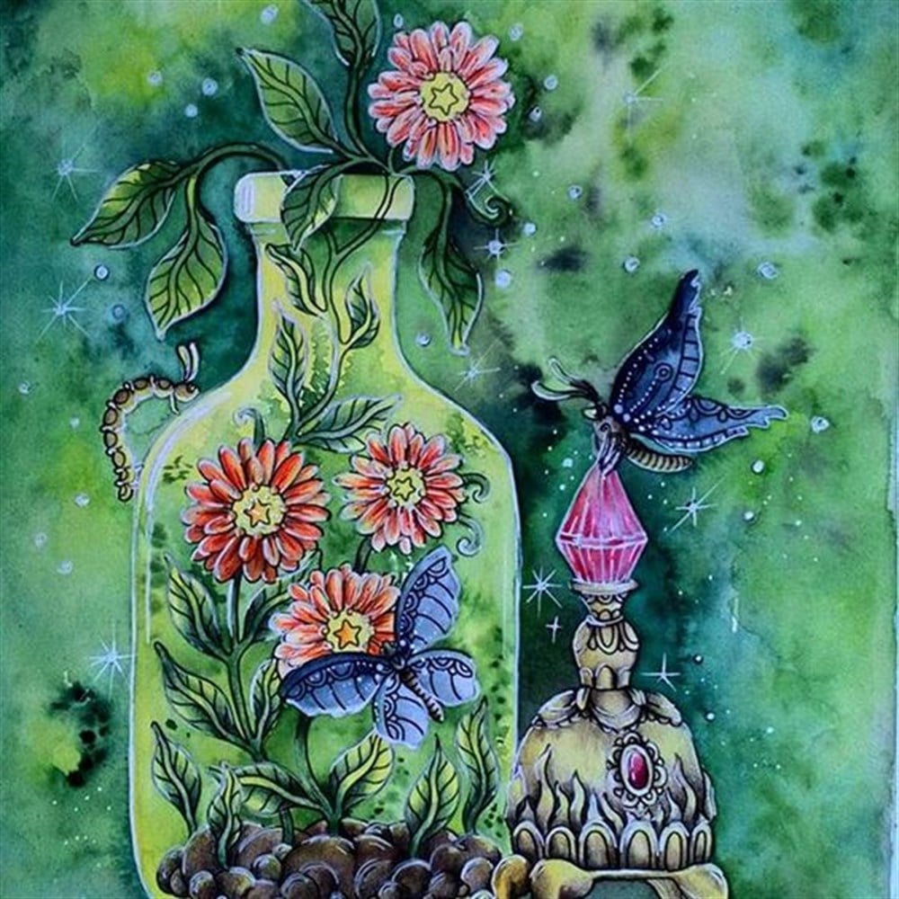 ÇİÇEK-AĞAÇMarcel Sanat Elmas Mozaik Tablo & Diamond Painting TurkeyM20173671Pembe Çiçekler Ve Kelebek Marcel Sanat Elmas Mozaik Tablo 79x79cm