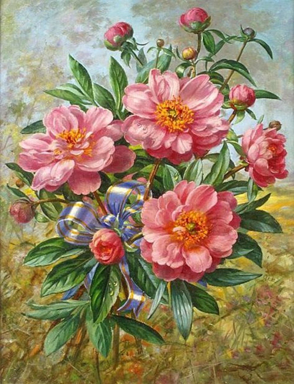 ÇİÇEK-AĞAÇMarcel Sanat Elmas Mozaik Tablo & Diamond Painting TurkeyM20173682Pembe Çiçekler Marcel Sanat Elmas Mozaik Tablo 46x61cm