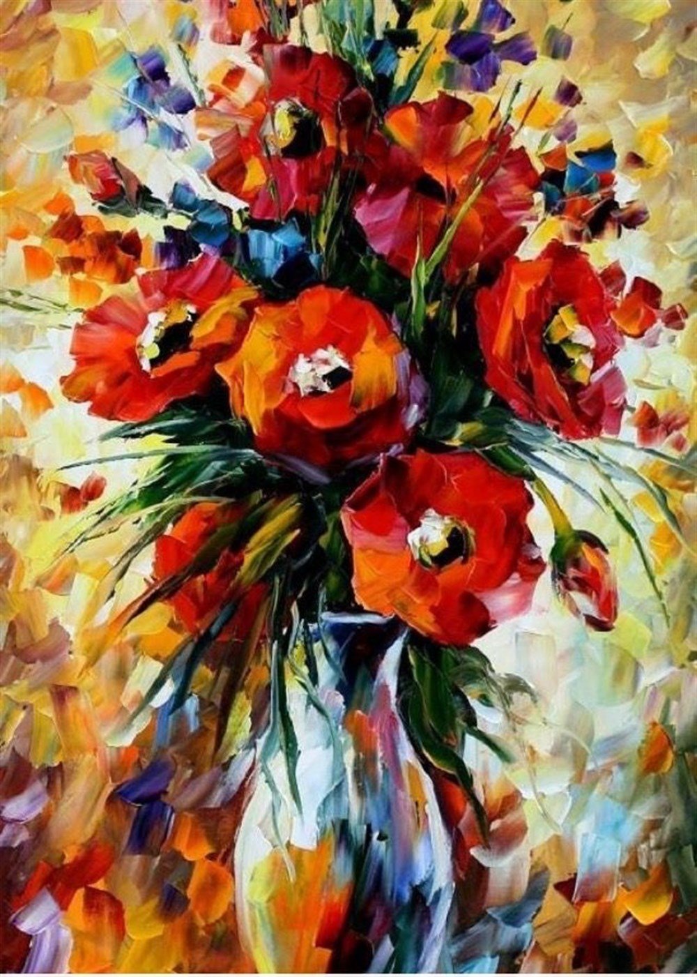 Çiçek Elmas Mozaik Tablo 40x55cm