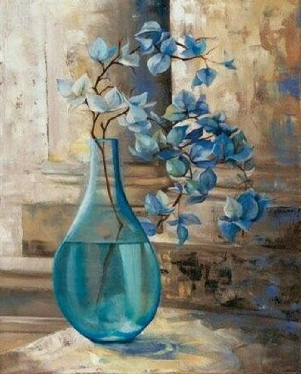 ÇİÇEKMarcel Sanat Elmas Mozaik Tablo & Diamond Painting TurkeyM20176565Mavi Vazodaki Mavi Çiçekler Marcel Sanat Elmas Mozaik Tablo 61X76cm
