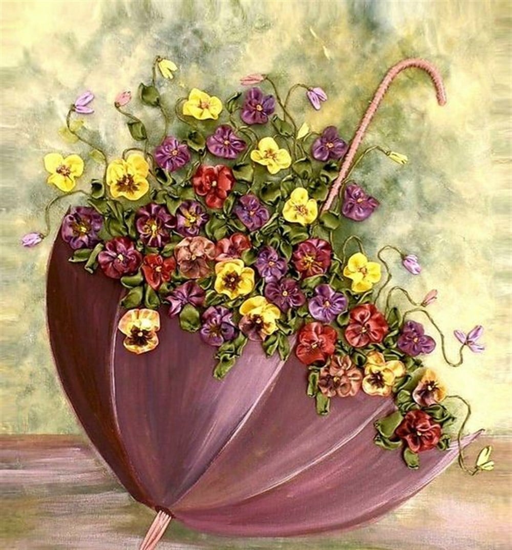 ÇİÇEKMarcel Sanat Elmas Mozaik Tablo & Diamond Painting TurkeyM20176219Şemsiye Ve Çiçekler Marcel Sanat Elmas Mozaik Tablo 53X58cm