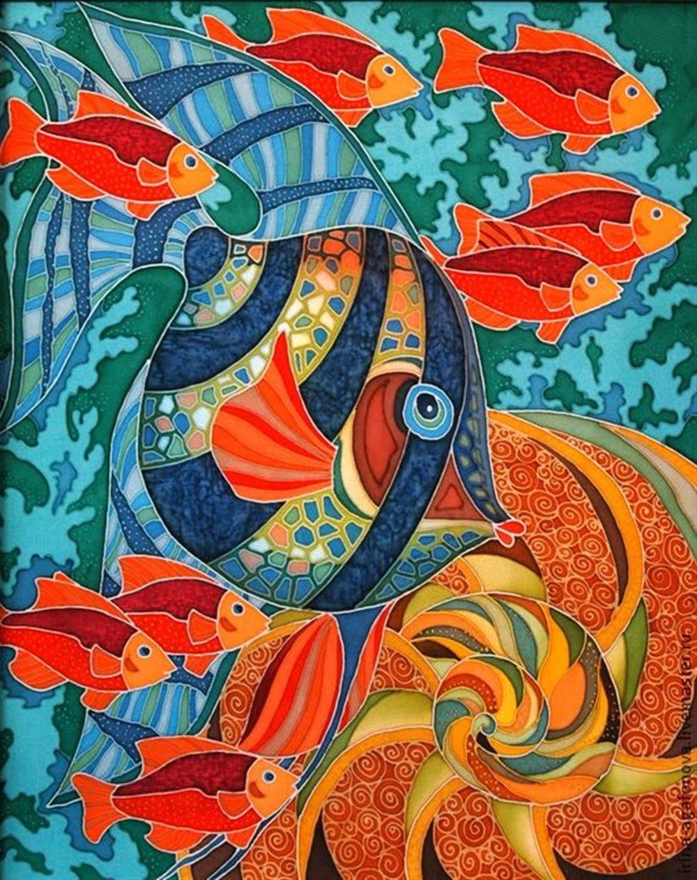 DESENMarcel Sanat Elmas Mozaik Tablo & Diamond Painting TurkeyM20174354Balık Desen Marcel Sanat Elmas Mozaik Tablo 51x64cm