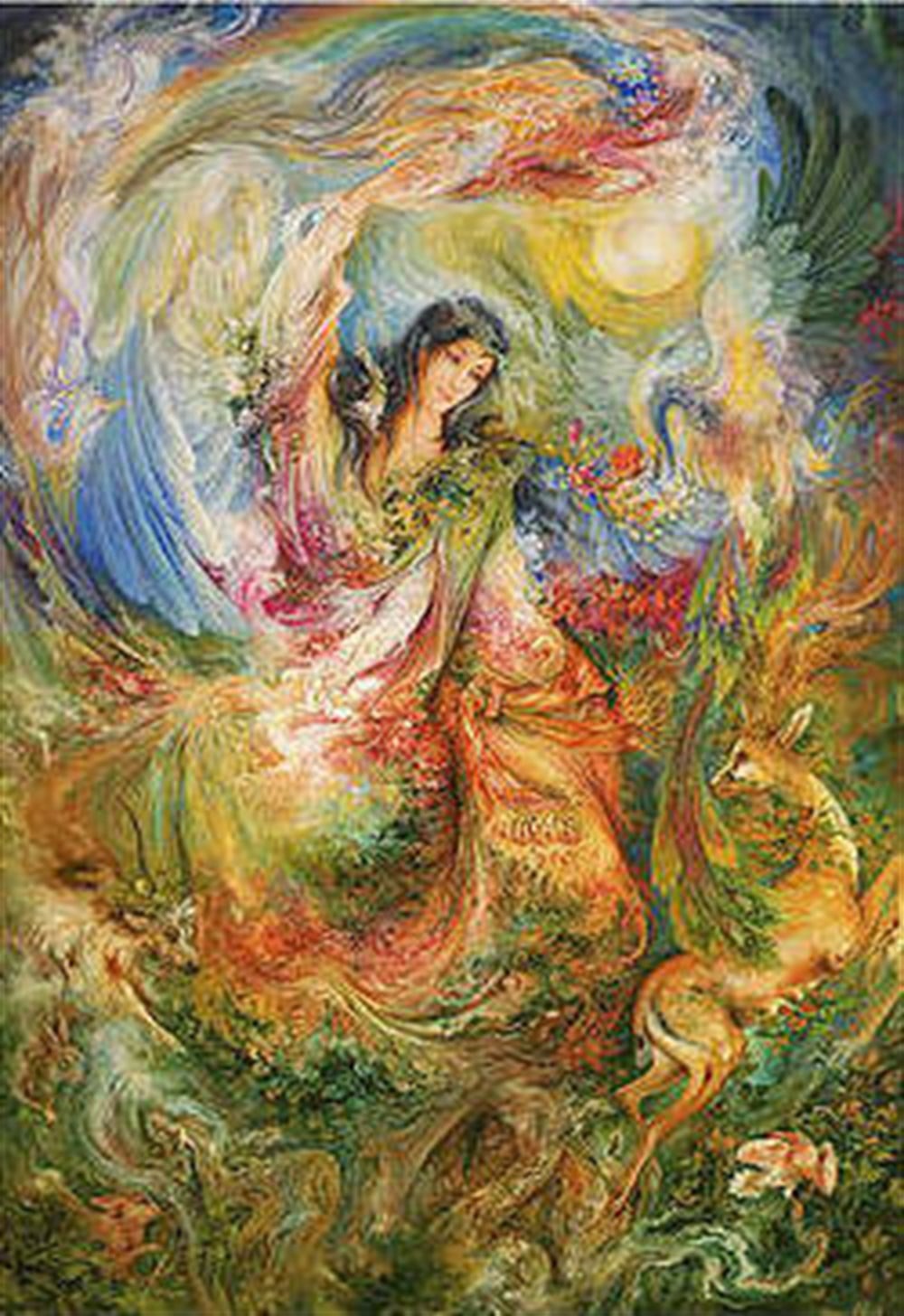DESENMarcel Sanat Elmas Mozaik Tablo & Diamond Painting TurkeyM20174326Yağlı Boya Kadın Desen Marcel Sanat Elmas Mozaik Tablo 53X79cm