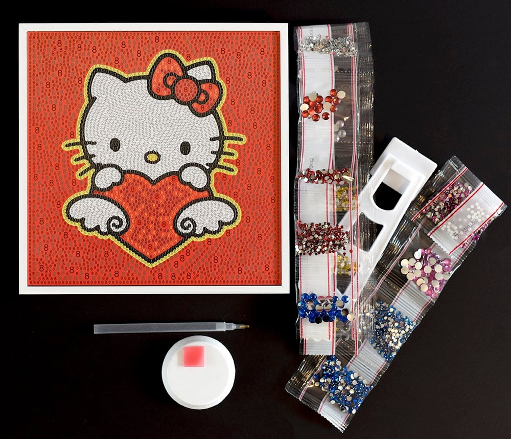 Hello Kitty Diamond Taşlı Çerçeveli Elmas Mozaik