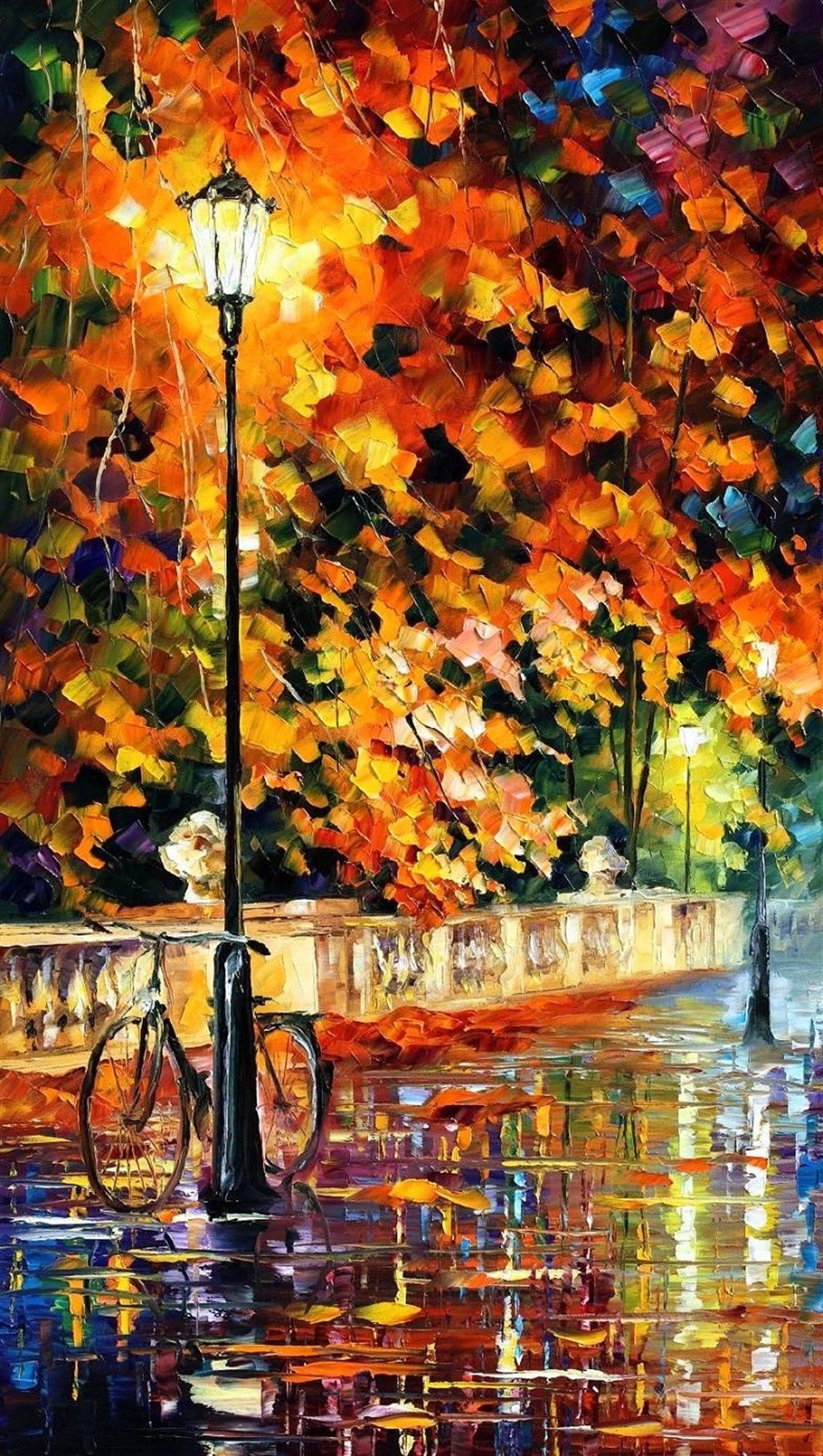 Lenoid Afremov Bisiklet Gezintisi Elmas Mozaik Tablo 30x55cm