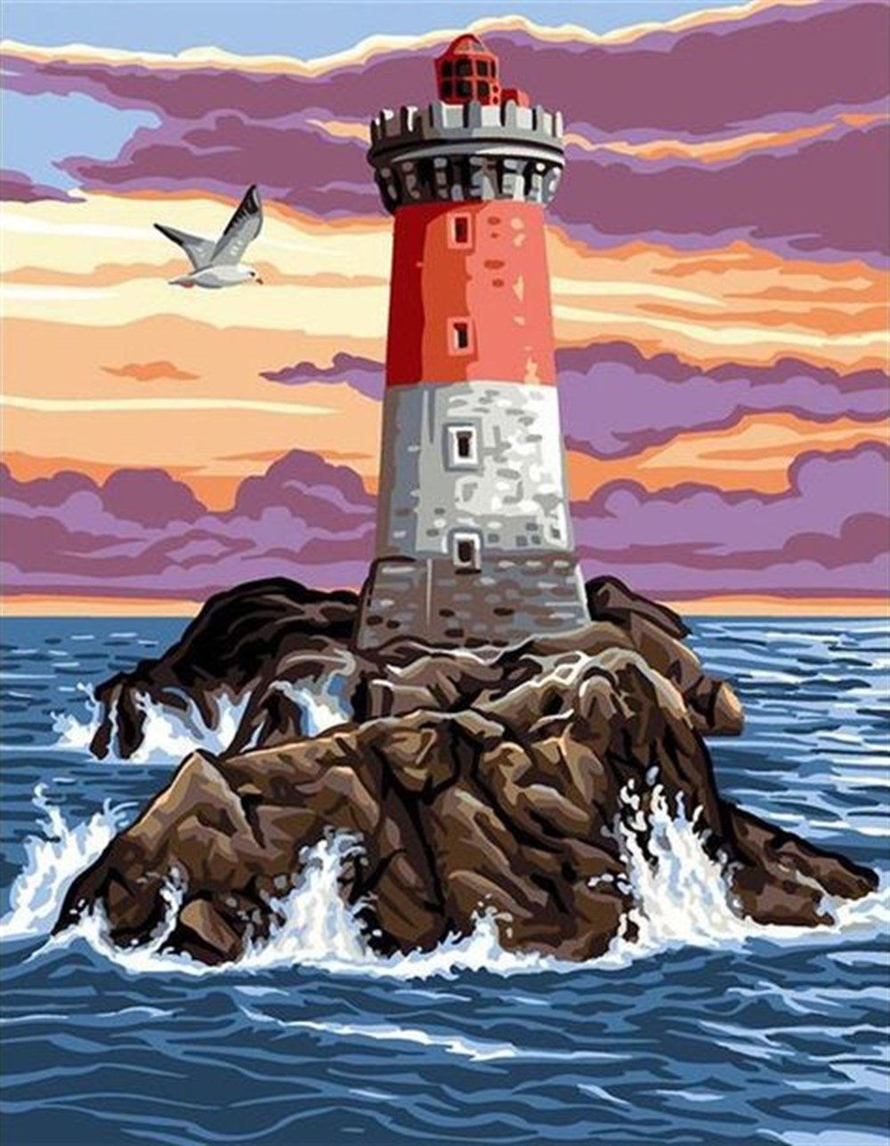 MANZARAMarcel Sanat Elmas Mozaik Tablo & Diamond Painting TurkeyM20176223Deniz Feneri Marcel Sanat Elmas Mozaik Tablo 38X51cm