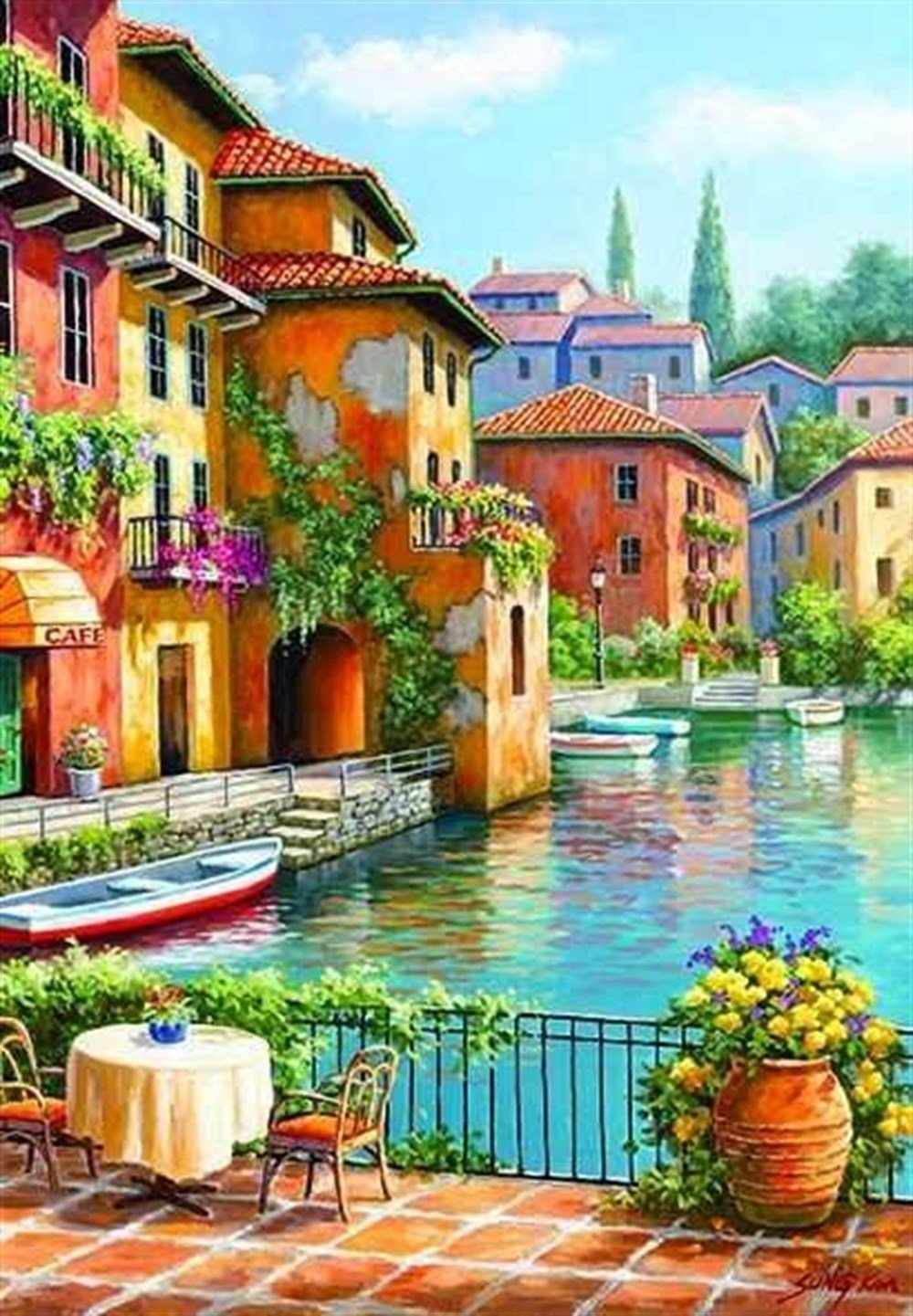 MANZARAMarcel Sanat Elmas Mozaik Tablo & Diamond Painting TurkeyM20173420Deniz Kıyısındaki Evler Marcel Sanat Elmas Mozaik Tablo 38x53cm