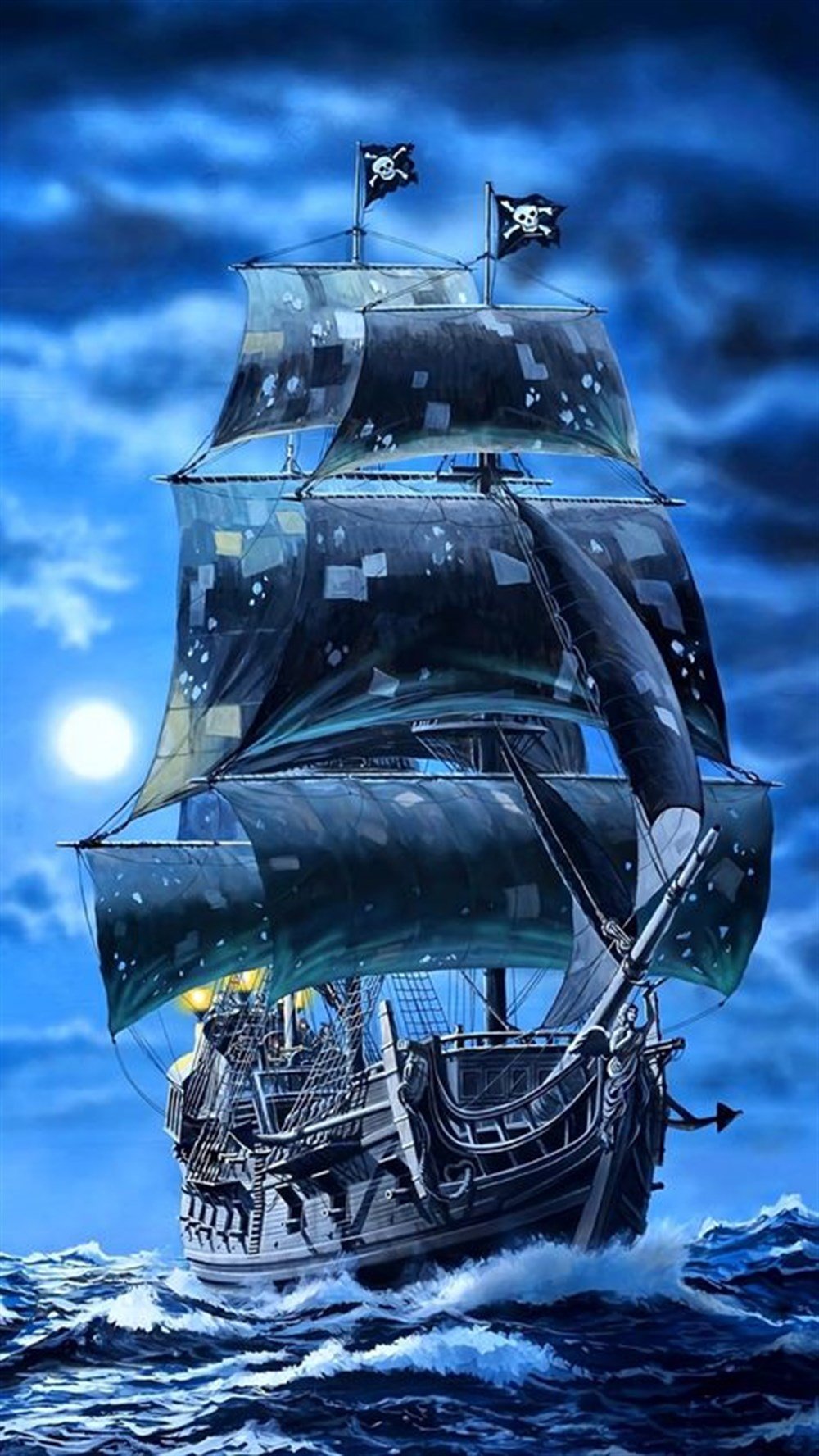 Marcel Sanat Elmas Mozaik Puzzle Tablo Korsan Gemisi 36x64 cm