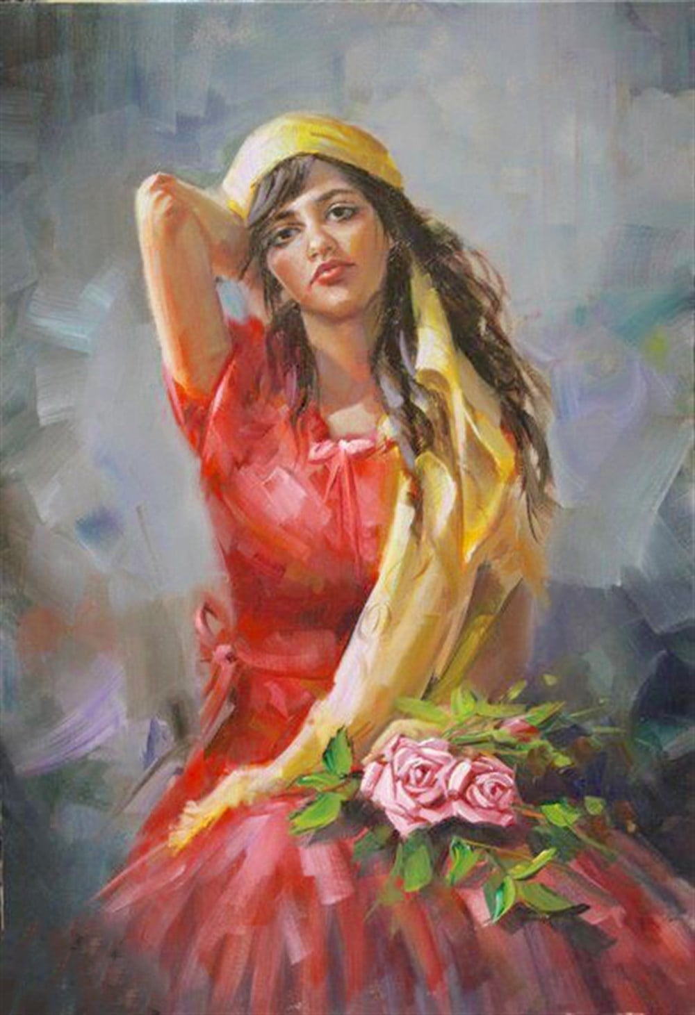 Marcel Sanat İspanyol Çingenesi Elmas Mozaik Tablo 41x58cm