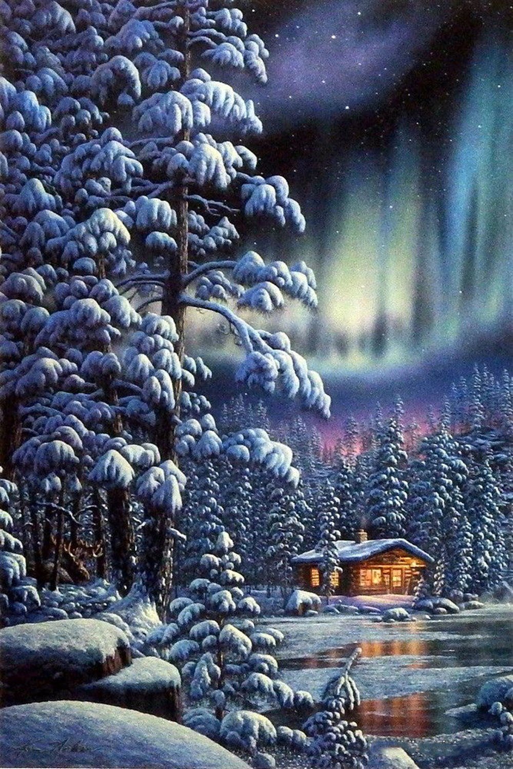 Marcel Sanat Kar Serisi Elmas Mozaik Tablo 41x58cm