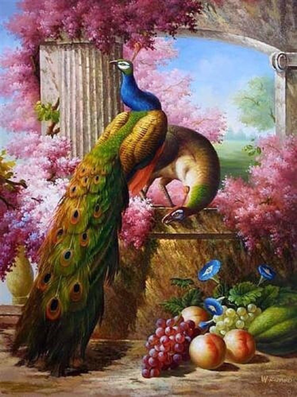Marcel Tavuskuşu Özel Seri Elmas Mozaik Tablo 51x66cm
