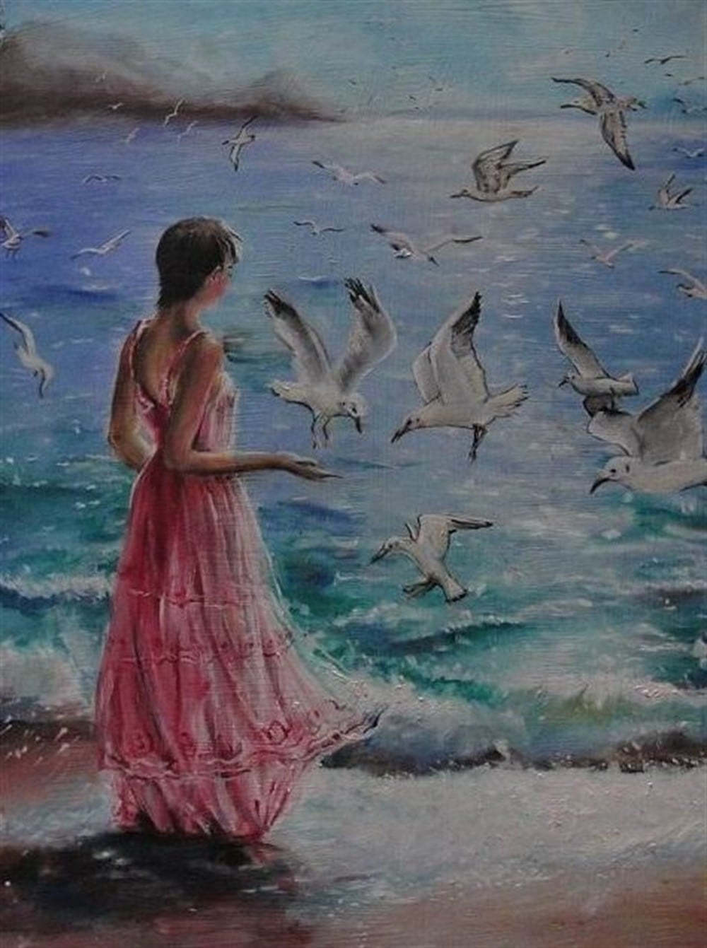 MODERNMarcel Sanat Elmas Mozaik Tablo & Diamond Painting TurkeyM20176224Kadın Ve Martılar Marcel Sanat Elmas Mozaik Tablo 38X51cm