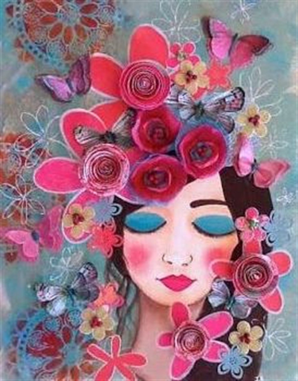 MODERNMarcel Sanat Elmas Mozaik Tablo & Diamond Painting TurkeyM20176705Kelebekler Ve Çiçekler Marcel Sanat Elmas Mozaik Tablo 38X51cm