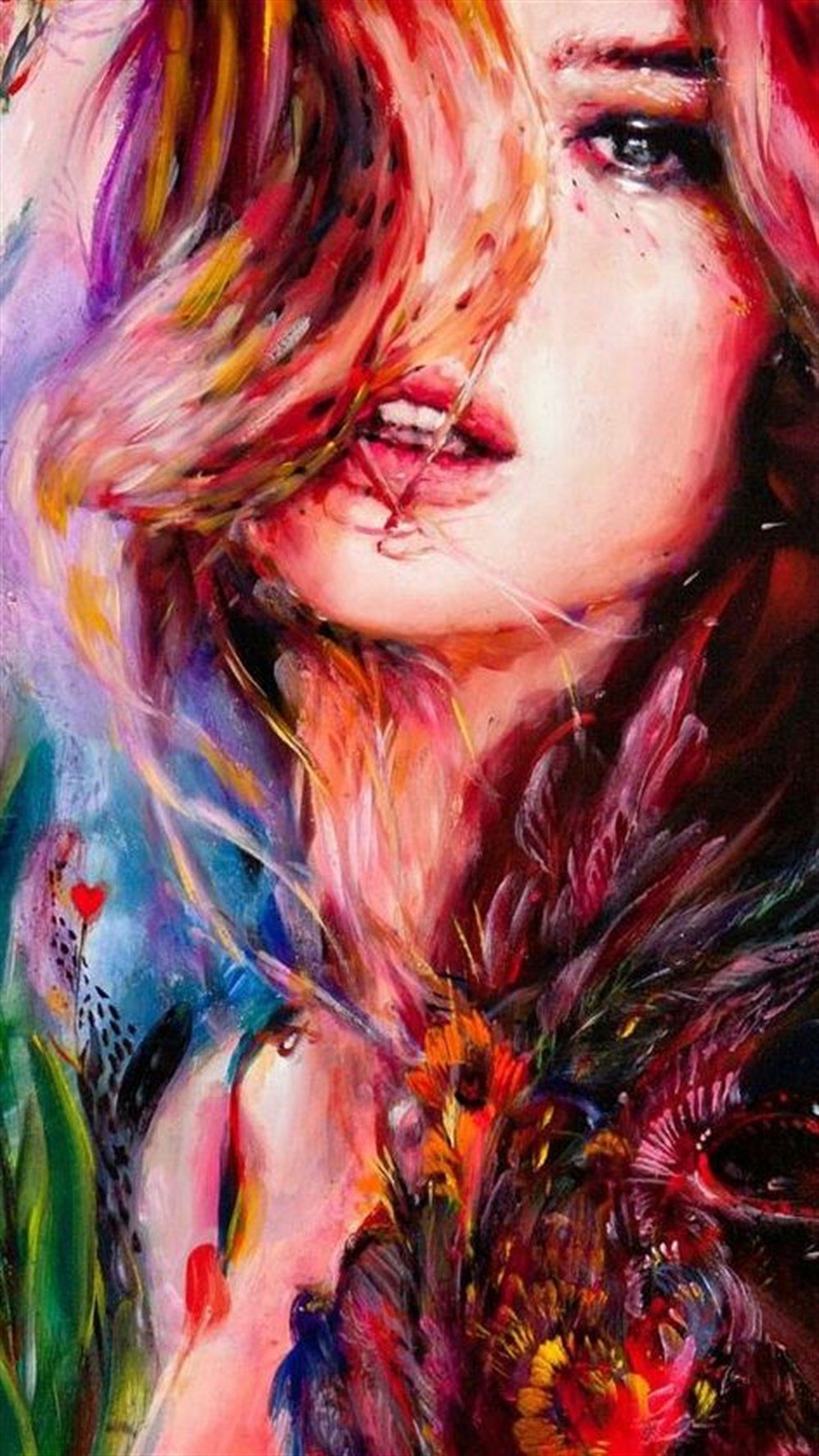 MODERNMarcel Sanat Elmas Mozaik Tablo & Diamond Painting TurkeyM20174256Renklerin İçindeki  Kadın Marcel Sanat Elmas Mozaik Tablo 38X66cm