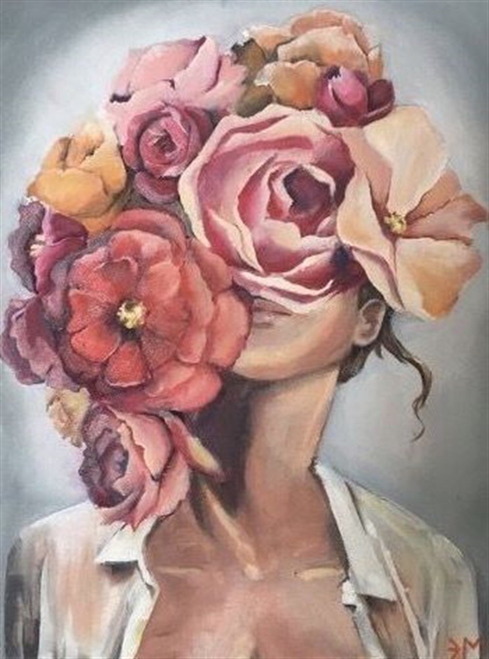 MODERNMarcel Sanat Elmas Mozaik Tablo & Diamond Painting TurkeyM20176572Yüzümdeki Çiçekler Marcel Sanat Elmas Mozaik Tablo 46X64cm