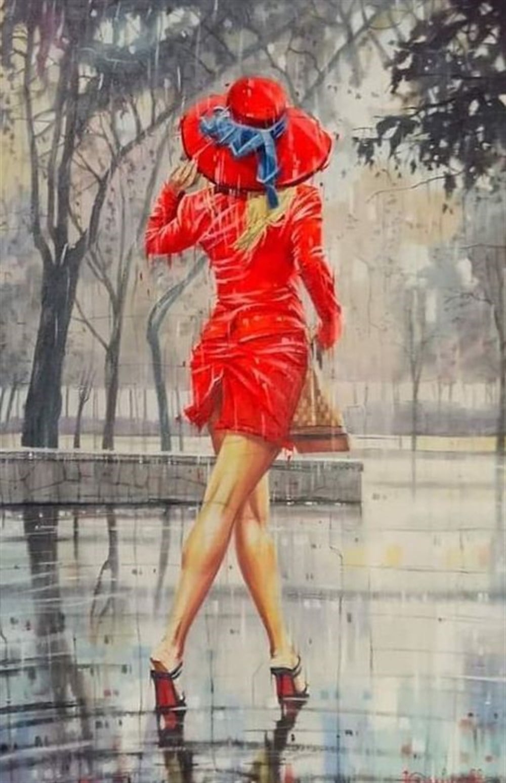 MODERNMarcel Sanat Elmas Mozaik Tablo & Diamond Painting TurkeyM20176480Kırmızı Elbiseli Kadın Marcel Sanat Elmas Mozaik Tablo 36x56cm
