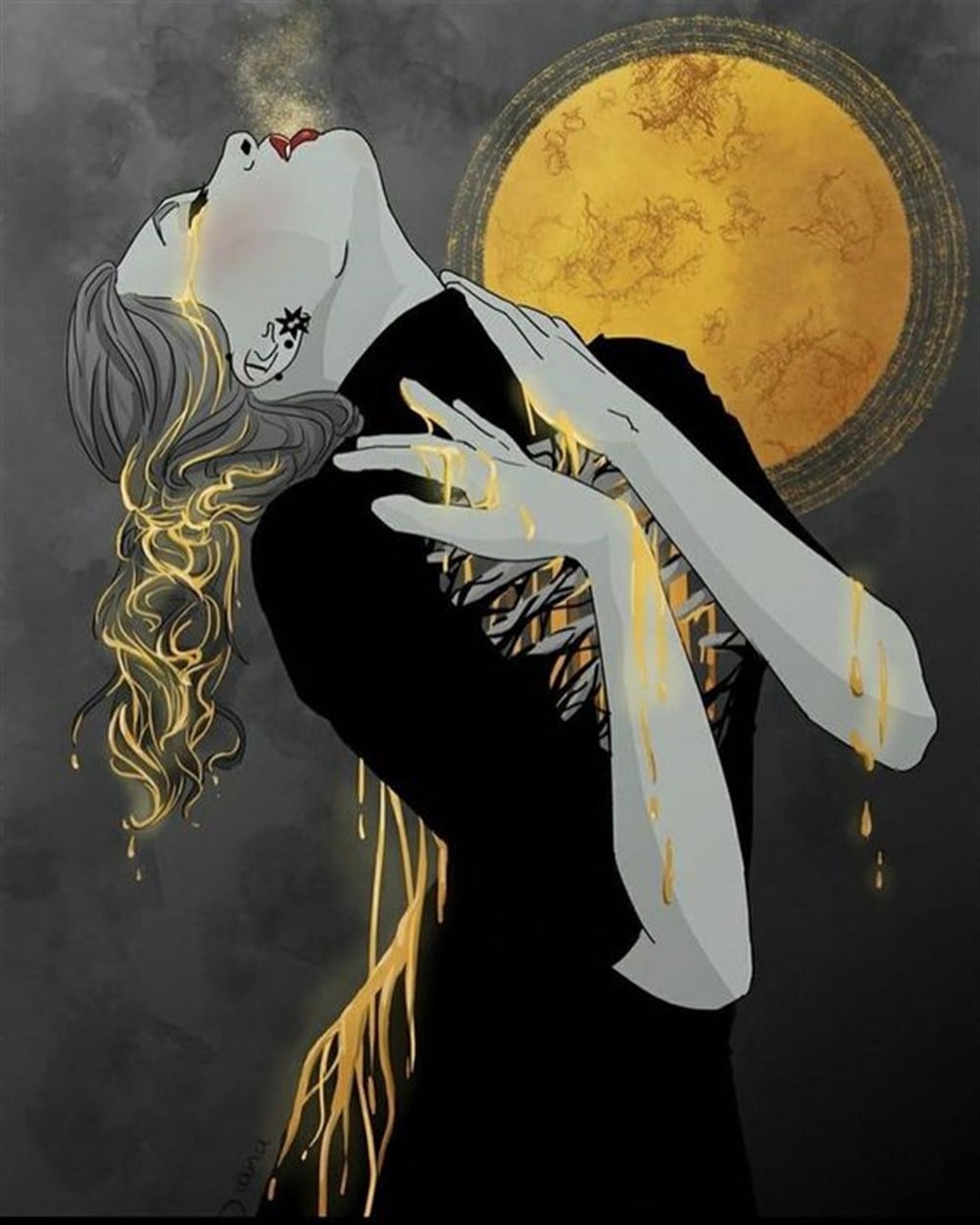 MODERNMarcel Sanat Elmas Mozaik Tablo & Diamond Painting TurkeyM20176711Dolunaydaki Kadın Marcel Sanat Elmas Mozaik Tablo 41x51cm 