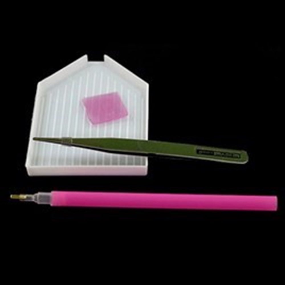 Pembe Sevimli Baykuş Kolay Model Elmas Mozaik Tablo 20x28cm