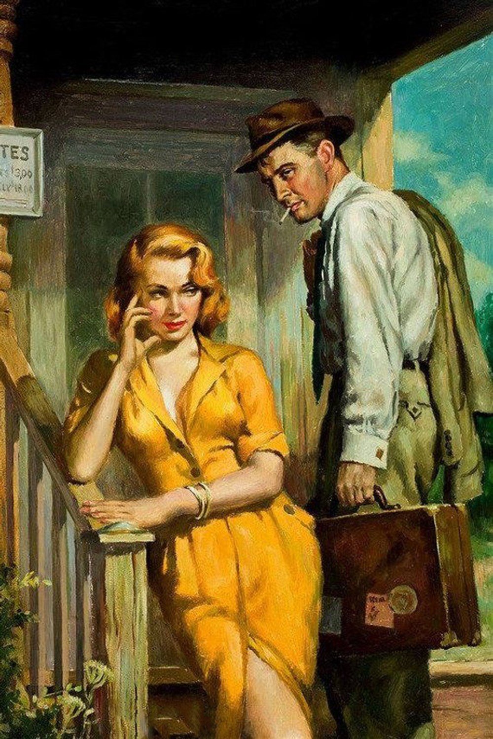 Retro-Vintage Aşk'a Veda Elmas Mozaik Tablo 38x58cm