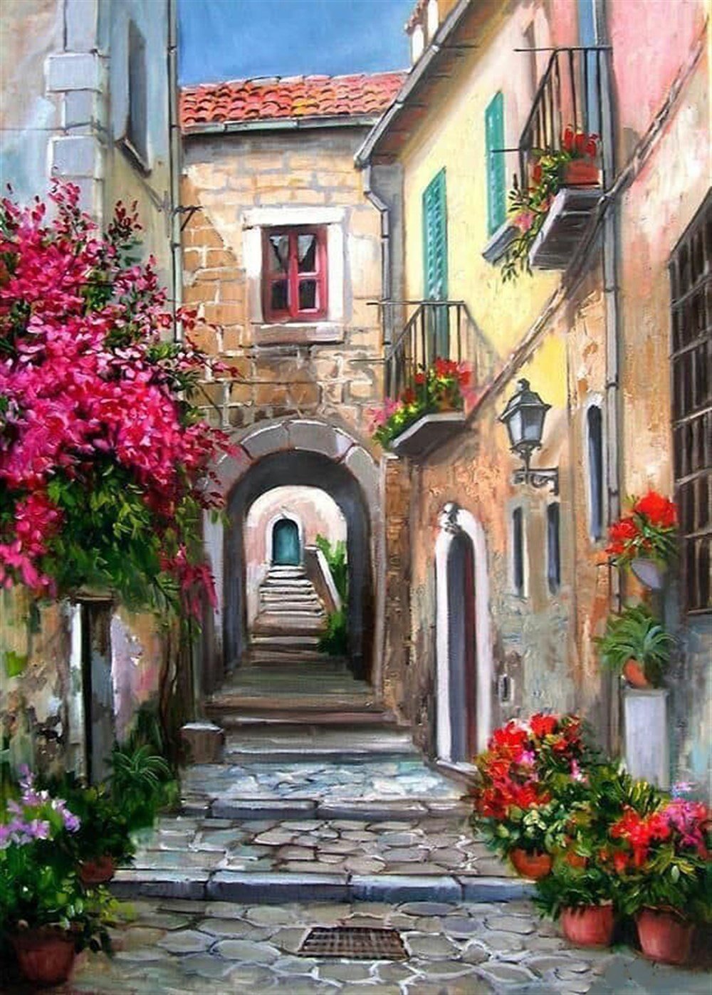 Roma Sokağı Elmas Mozaik Tablo 41x56cm