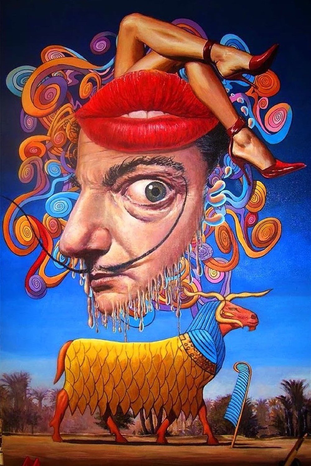 Salvador Dali Elmas Mozaik Tablo 46x69cm