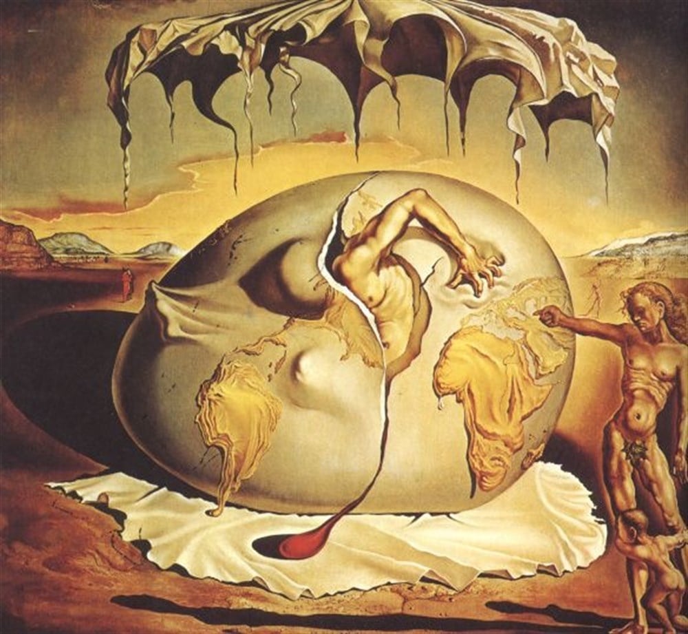 Salvador Dali Yeni Bir Adamın Doğuşunu Seyreden Jeopolitik Çocuk 64x58cm