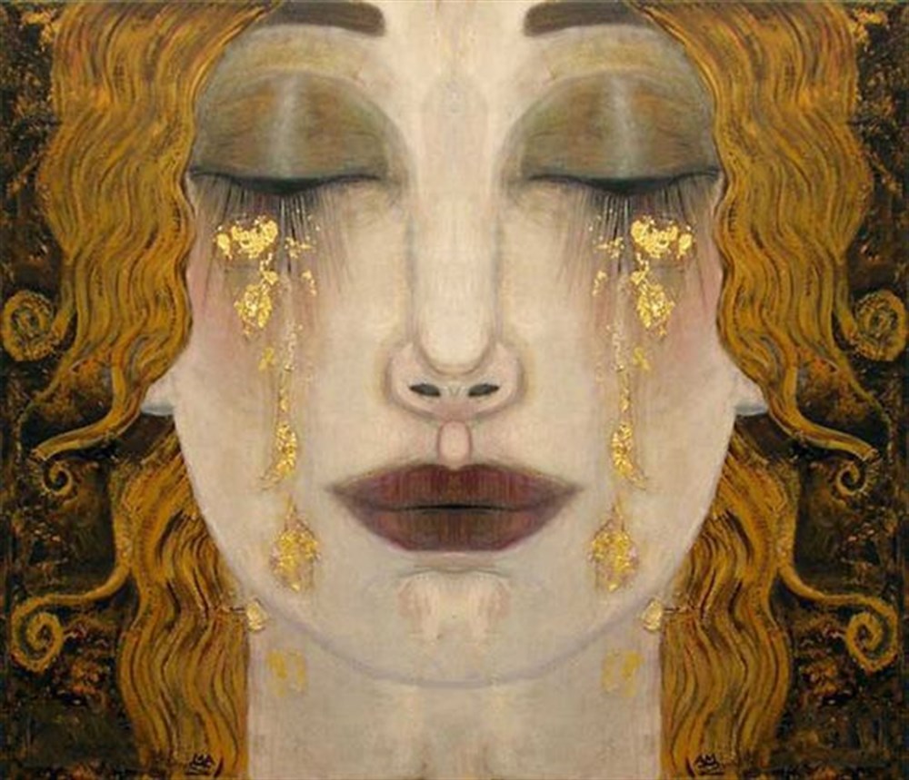 ÜNLÜMarcel Sanat Elmas Mozaik Tablo & Diamond Painting TurkeyM20173726Klimt Tarzı-Altın Altın Ağlayan Kadın Marcel Sanat Elmas Mozaik Tablo 69x58cm