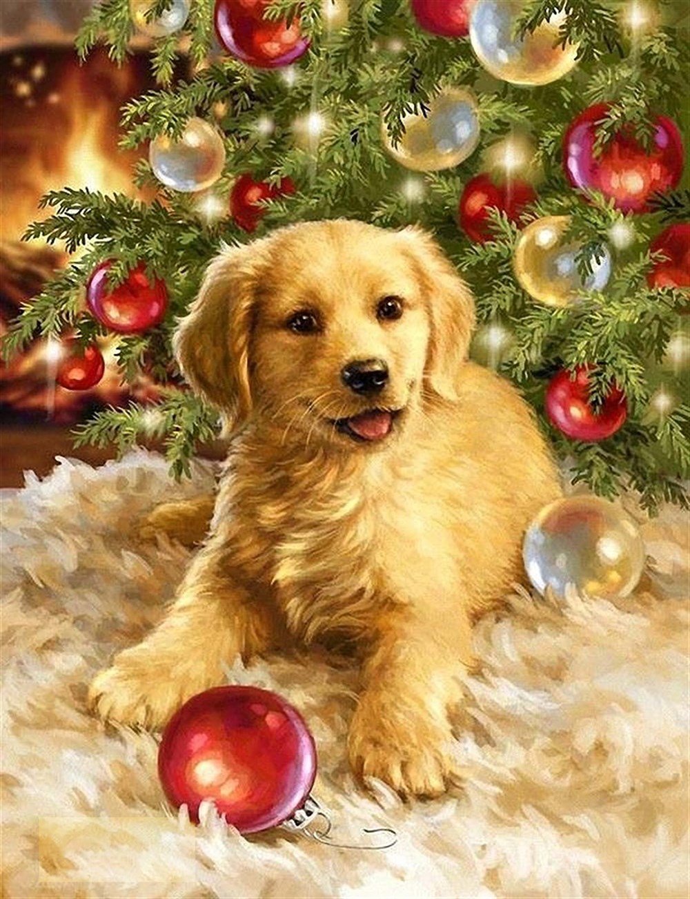 YILBAŞI KÖPEĞİ Marcel Sanat Elmas Mozaik Puzzle Tablo  43X56 cm - marcelsanat.comYILBAŞIMarcel Sanat Elmas Mozaik Tablo & Diamond Painting TurkeyM20172946Noelde Sevimli Golden  Elmas Mozaik Tablo  43x56 cm 